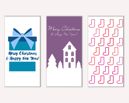 Vector illustration of winter holidays greeting cardsのイラスト素材