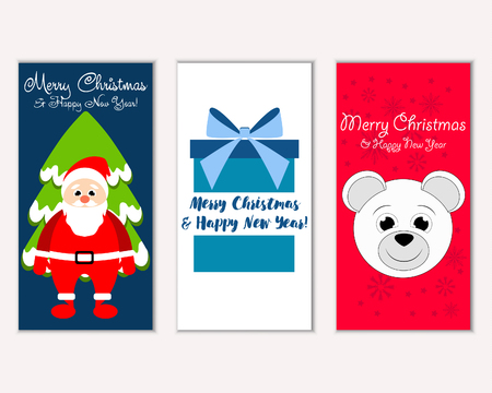 Vector illustration of winter holidays greeting cardsのイラスト素材