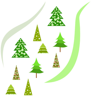 Christmas card, fir tree, vector backgroundのイラスト素材