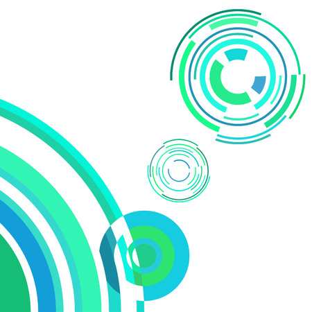 Abstract colored circles, lines, on white background, vector, businessのイラスト素材