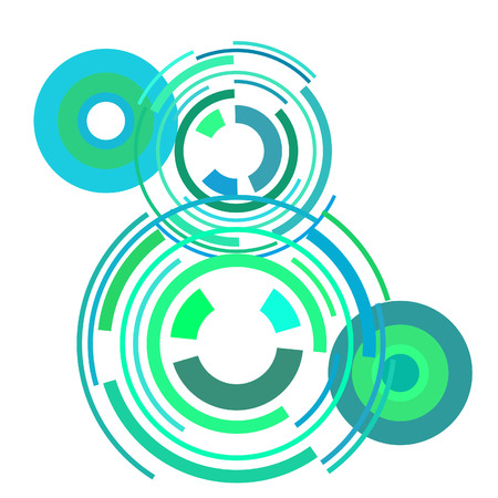 Abstract colored circles, lines, on white background, vector, businessのイラスト素材