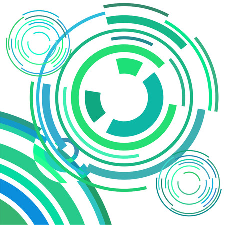 Abstract colored circles, lines, on white background, vector, businessのイラスト素材