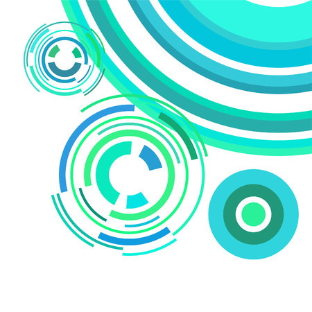 Abstract colored circles, lines, on white background, vector, businessのイラスト素材