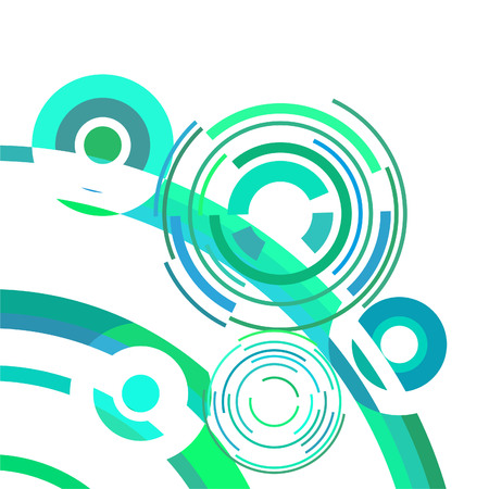 Abstract colored circles, lines, on white background, vector, businessのイラスト素材