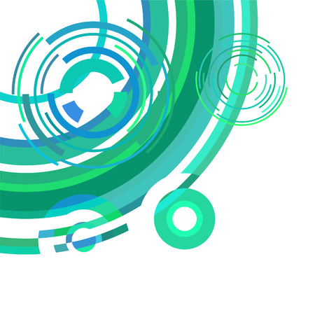 Abstract colored circles, lines, on white background, vector, businessのイラスト素材