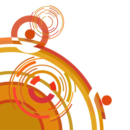 Abstract colored circles, lines, on white background, vector, businessのイラスト素材