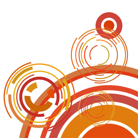 Abstract colored circles, lines, on white background, vector, businessのイラスト素材