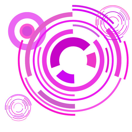 Abstract colored circles, lines, on white background, vector, businessのイラスト素材