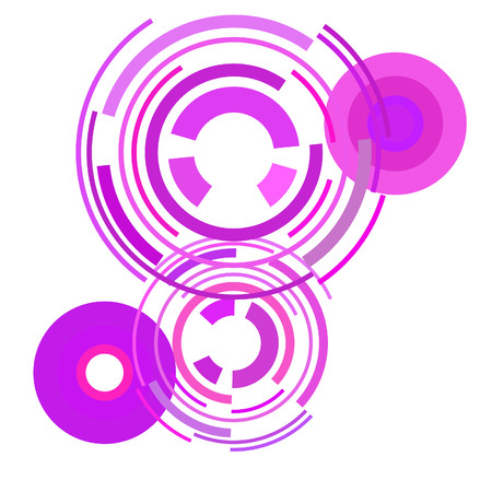 Abstract colored circles, lines, on white background, vector, businessのイラスト素材