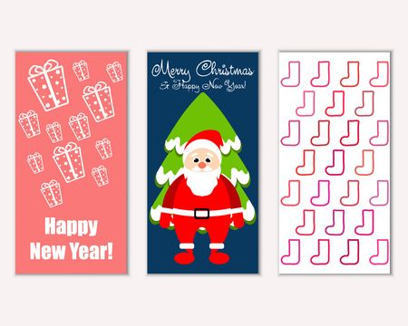 Vector illustration of winter holidays greeting cardsのイラスト素材