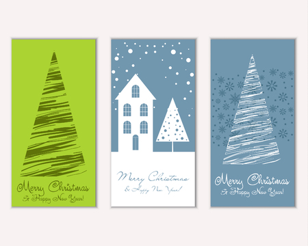 Vector illustration of winter holidays greeting cardsのイラスト素材