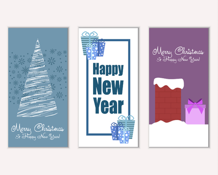 Vector illustration of winter holidays greeting cardsのイラスト素材