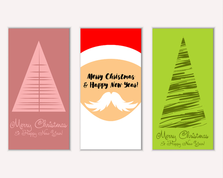 Vector illustration of winter holidays greeting cardsのイラスト素材