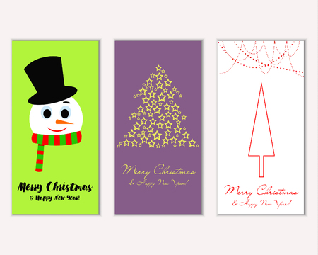 Vector illustration of winter holidays greeting cardsのイラスト素材