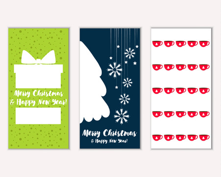 Merry Christmas and Happy New Year greeting cardsのイラスト素材