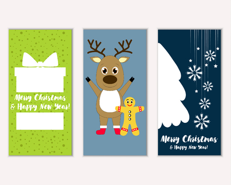 Vector illustration of winter holidays greeting cardsのイラスト素材