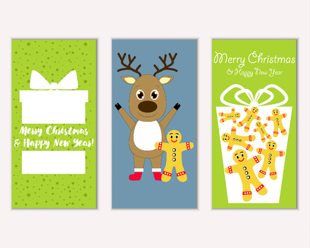 Vector illustration of winter holidays greeting cardsのイラスト素材