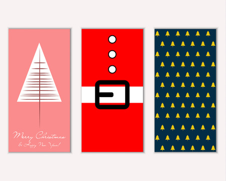 Vector illustration of Merry Christmas and Happy New Year greeting cardsのイラスト素材