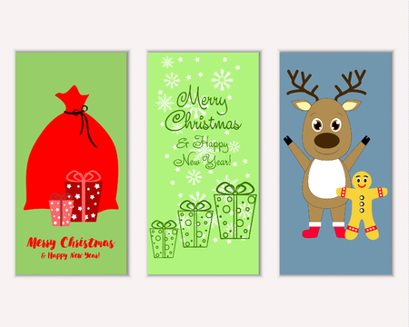 Vector illustration of winter holidays greeting cardsのイラスト素材