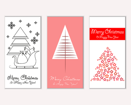 Vector illustration of winter holidays greeting cardsのイラスト素材