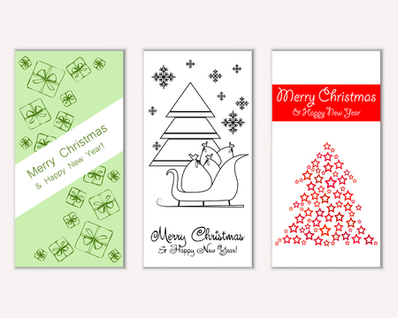 Merry Christmas and Happy New Year greeting cardsのイラスト素材