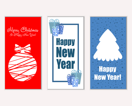 Vector illustration of winter holidays greeting cardsのイラスト素材