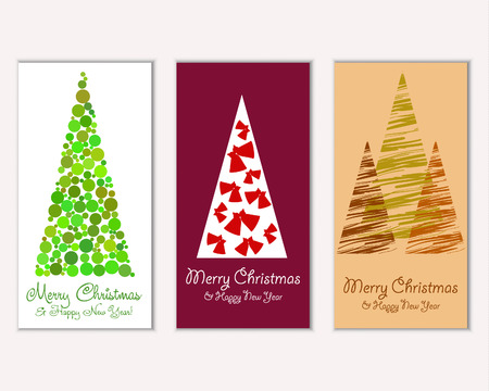 Merry Christmas and Happy New Year greeting cardsのイラスト素材
