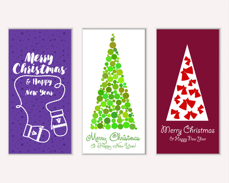Merry Christmas and Happy New Year greeting cardsのイラスト素材