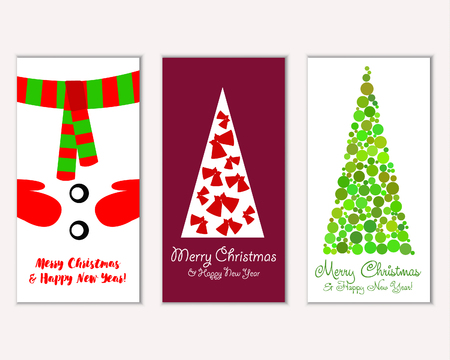 Merry Christmas and Happy New Year greeting cardsのイラスト素材