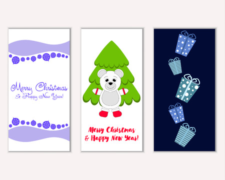 Vector illustration of winter holidays greeting cardsのイラスト素材