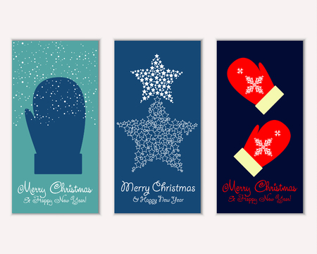 Merry Christmas and Happy New Year greeting cardsのイラスト素材