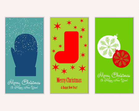 Merry Christmas and Happy New Year greeting cardsのイラスト素材