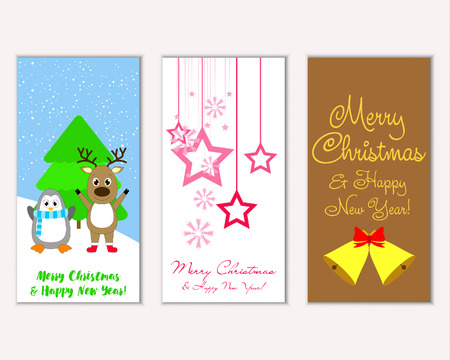 Vector illustration of winter holidays greeting cardsのイラスト素材