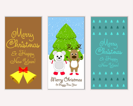 Vector illustration of winter holidays greeting cardsのイラスト素材