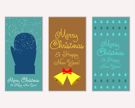 Vector illustration of winter holidays greeting cardsのイラスト素材