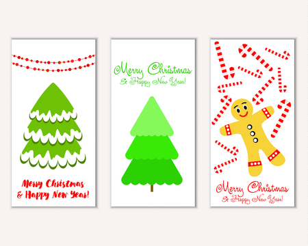 Merry Christmas and Happy New Year greeting cardsのイラスト素材