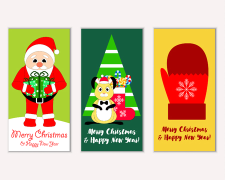 Vector illustration of winter holidays greeting cardsのイラスト素材