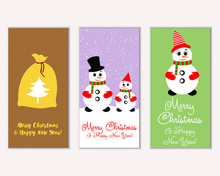Vector illustration of winter holidays greeting cardsのイラスト素材