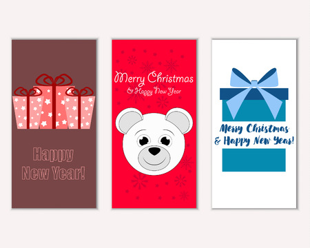 Merry Christmas and Happy New Year greeting cardsのイラスト素材