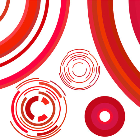 Abstract colored circles, lines, on white background, vector, businessのイラスト素材