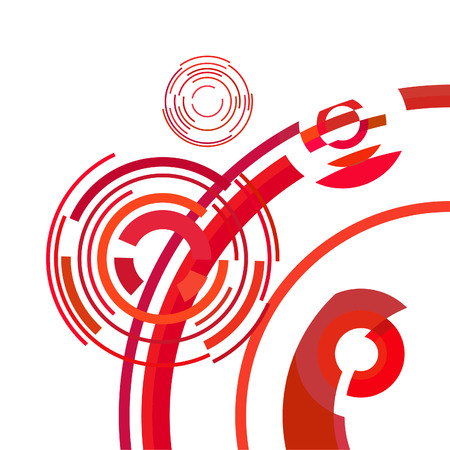 Abstract colored circles, lines, on white background, vector, businessのイラスト素材