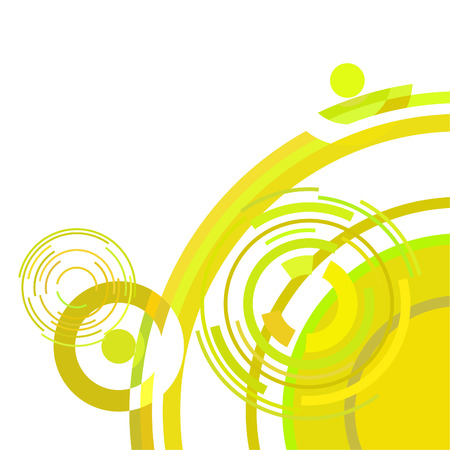 Abstract colored circles, lines, on white background, vector, businessのイラスト素材