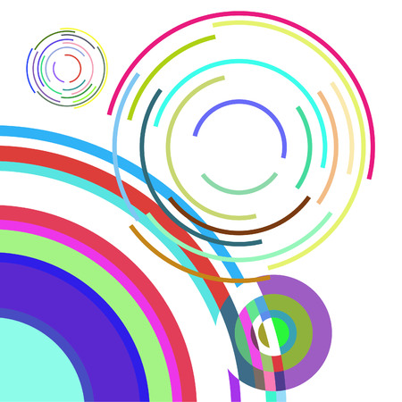 Abstract colored circles, lines, on white background, vector, businessのイラスト素材