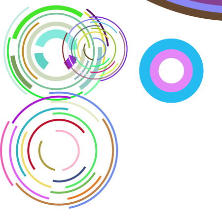 Abstract colored circles, lines, on white background, vector, businessのイラスト素材