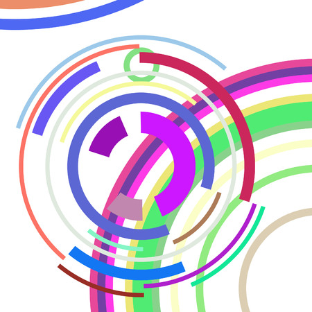 Abstract colored circles, lines, on white background, vector, businessのイラスト素材