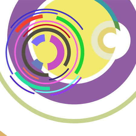 Abstract colored circles, lines, on white background, vector, businessのイラスト素材