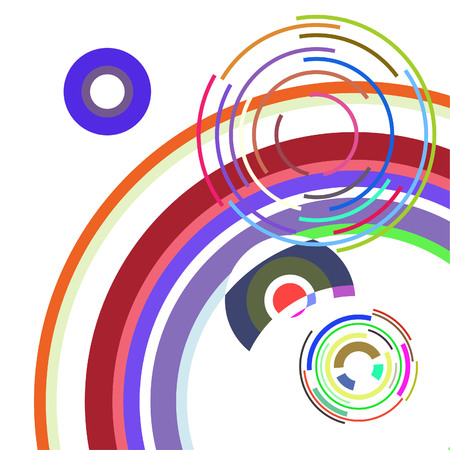 Abstract colored circles, lines, on white background, vector, businessのイラスト素材