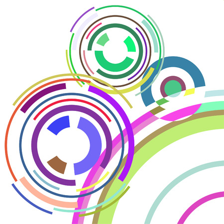 Abstract colored circles, lines, on white background, vector, businessのイラスト素材