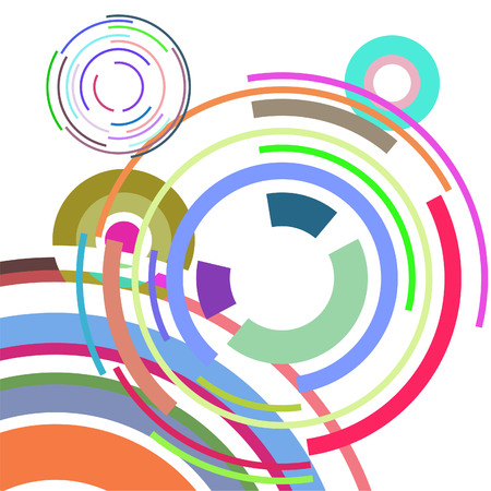 Abstract colored circles, lines, on white background, vector, businessのイラスト素材