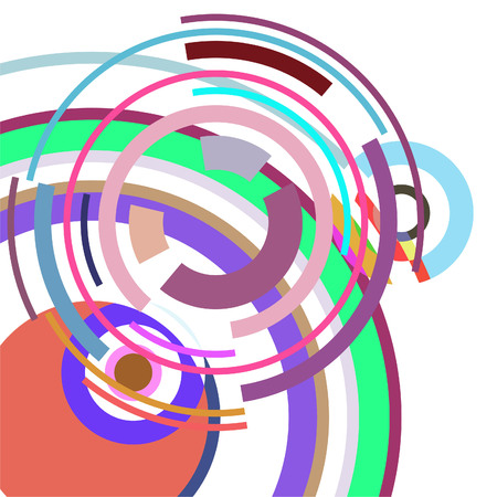 Abstract colored circles, lines, on white background, vector, businessのイラスト素材